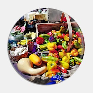 Colorful Vegetables in a Farmer's Market Pin