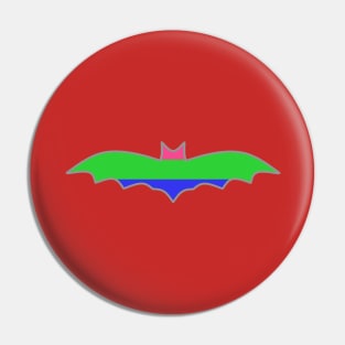 Polysexual/Polyromantic Pride Flag: Halloween Bat Pin