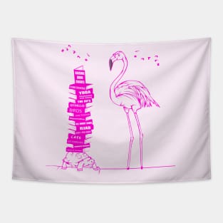 Flamingo Book Lover Tapestry