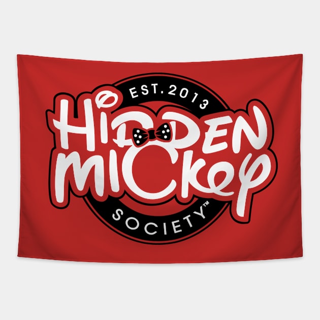 Dots that Rock Black & White HMS Logo Tapestry by hiddenmickeysociety