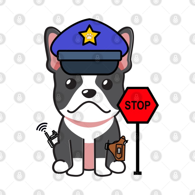 Funny French Bulldog Policeman by Pet Station