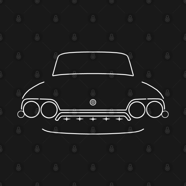 Consul 1960s British classic car white outline graphic by soitwouldseem