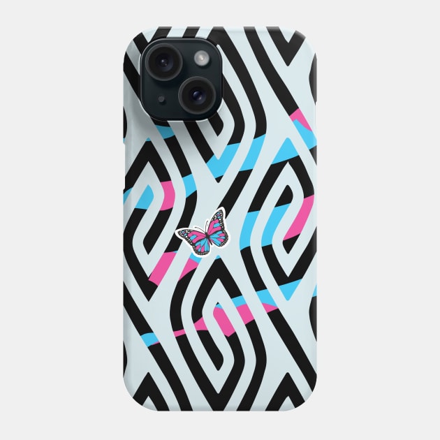 Abstract Black and White Simple Pattern geometry Phone Case by Promoseven369