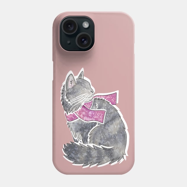 Watercolour Norwegian Forest Cat Phone Case by animalartbyjess