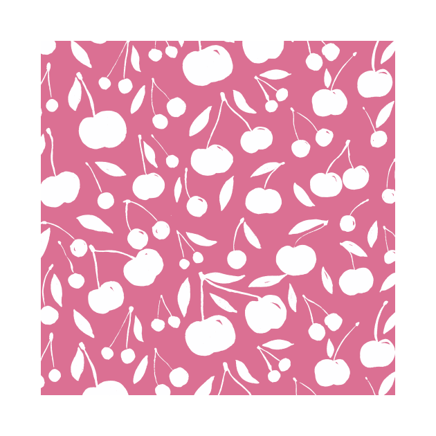 Cherries pattern - pink by wackapacka