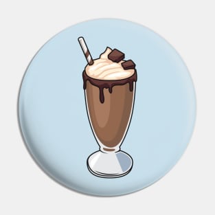 Chocolate milkshake cartoon illustration Pin