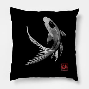 carp koi in black Pillow