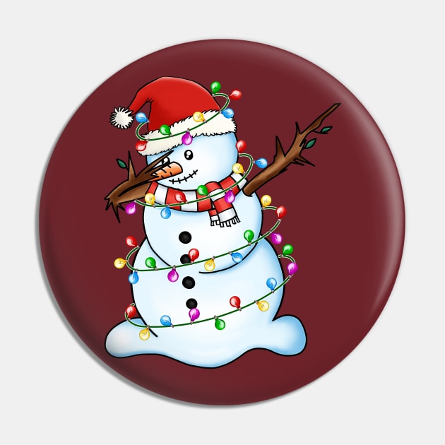 Snowman Dabbing Christmas Pin by wfmacawrub