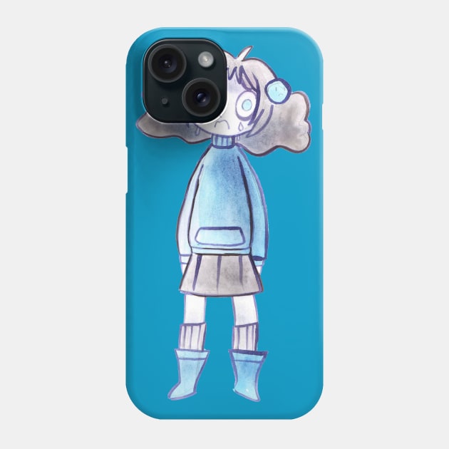 Sad Blue Girl Phone Case by saradaboru