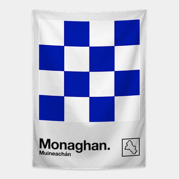 County Monaghan / Original Retro Style Minimalist Poster Design Tapestry by feck!