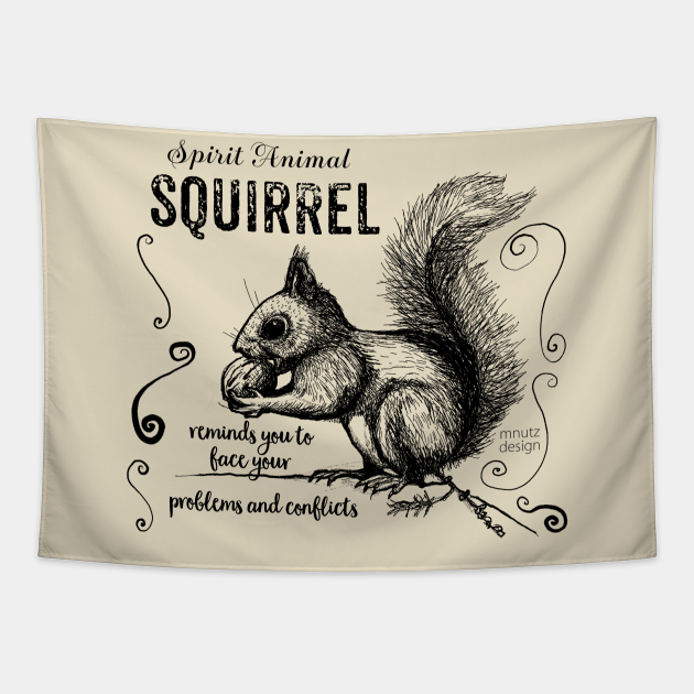 Spirit animal - squirrel black - Squirrel - Tapestry | TeePublic Spirit animal - squirrel black - Squirrel - Tapestry | TeePublic