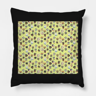 Pets pattern yellow Pillow