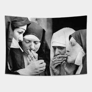 Vintage Nuns Bad Habits Tapestry