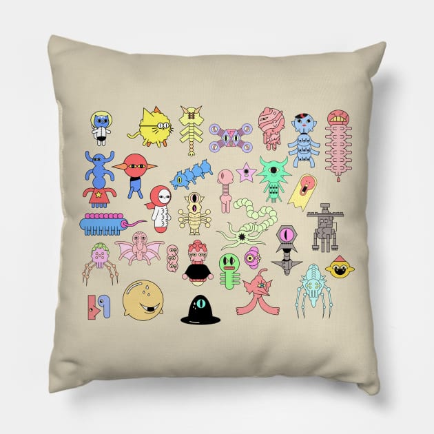 aliens Pillow by Clement