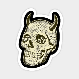 Horned Skull In Yellow Magnet