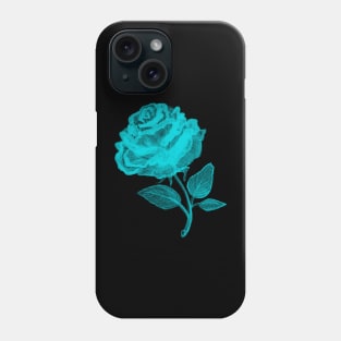 Bright Blue Rose of Hope Phone Case