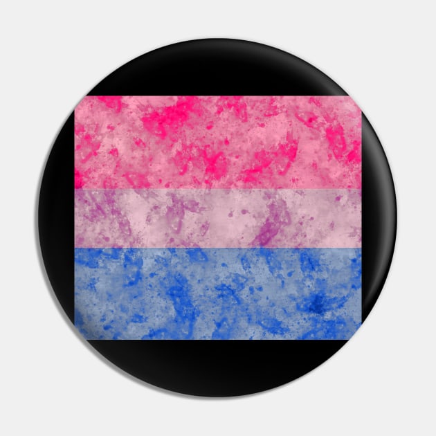 Bi Pride Flag - Water color Pin by MeowOrNever