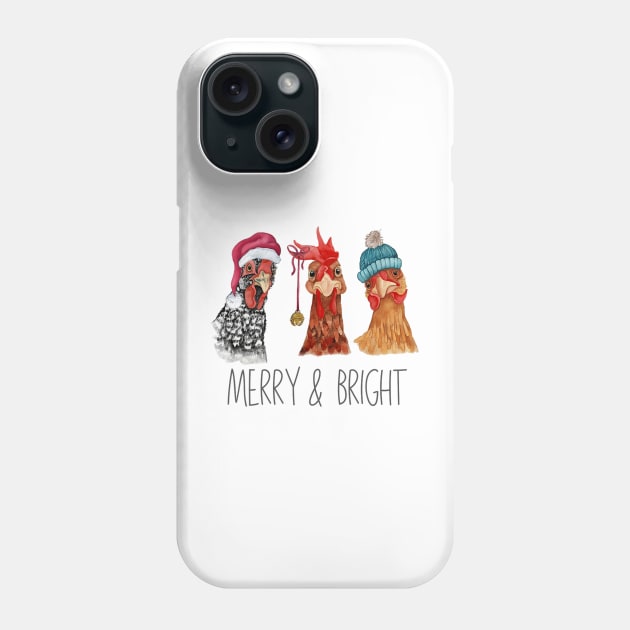 Cute Chickens Christmas Christmas Farm Animal Funny Holiday Phone Case by rivkazachariah