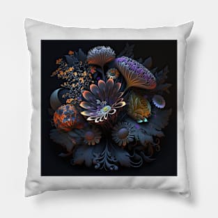 A Fractal Bouquet of Flowers Pillow