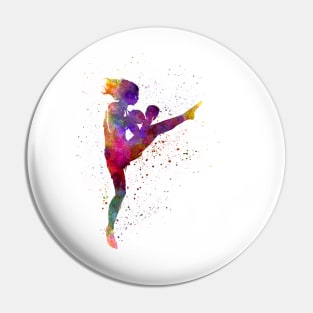 Boxing-muay thai in watercolor Pin