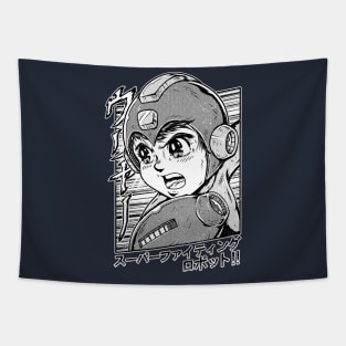 Super fighting robot - Black and white Tapestry