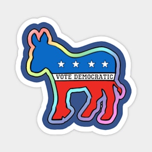 DEMOCRATIC DONKEY MASCOT VOTE DEMOCRAT LGBT RAINBOW Magnet