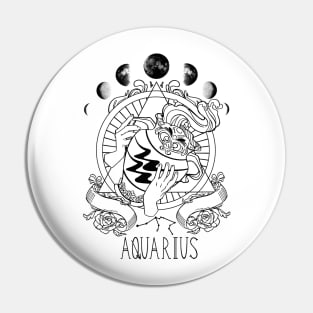 Zodiac Aquarius Pin