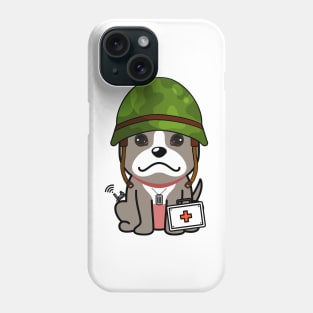 Cute grey dog is an army medic Phone Case