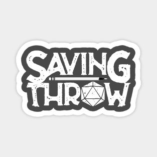 New Saving Throw Logo - White Magnet