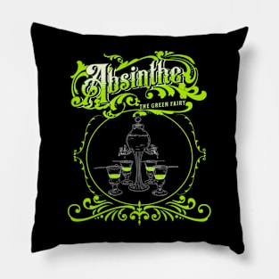 Vintage Illustrated Absinthe Set Pillow