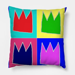 pop art crowns spray graffiti art 4 Pillow