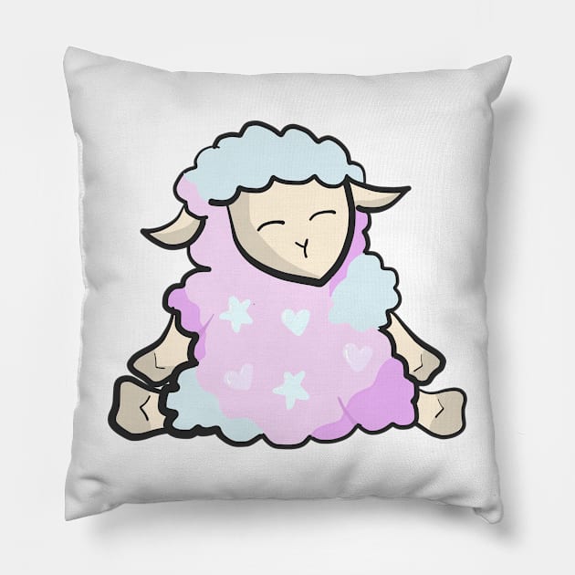 Cotton Candy Sheep Pillow by jenartfart