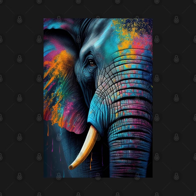 Colorful Elephant in Pop Art Style - A Fun And Playful Art Design For Animal lovers by Whimsical Animals