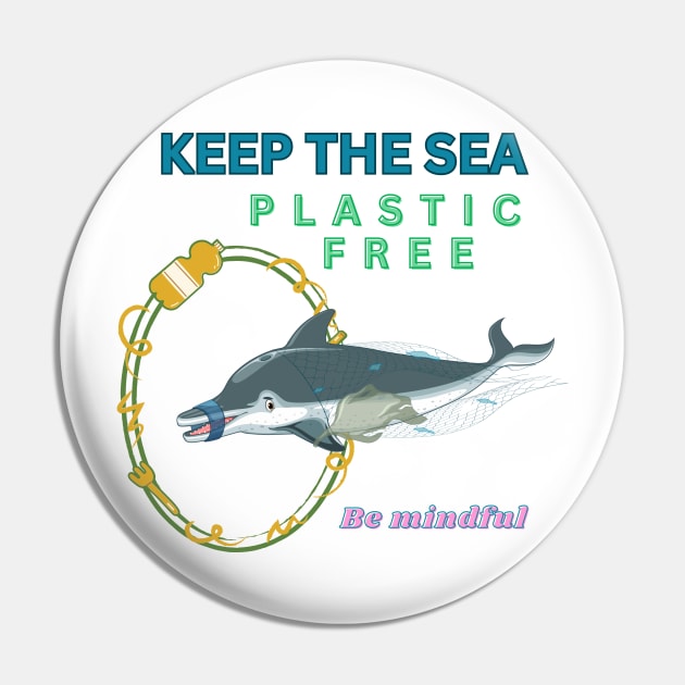 Keep the sea plastic free Pin by BOUTIQUE MINDFUL 