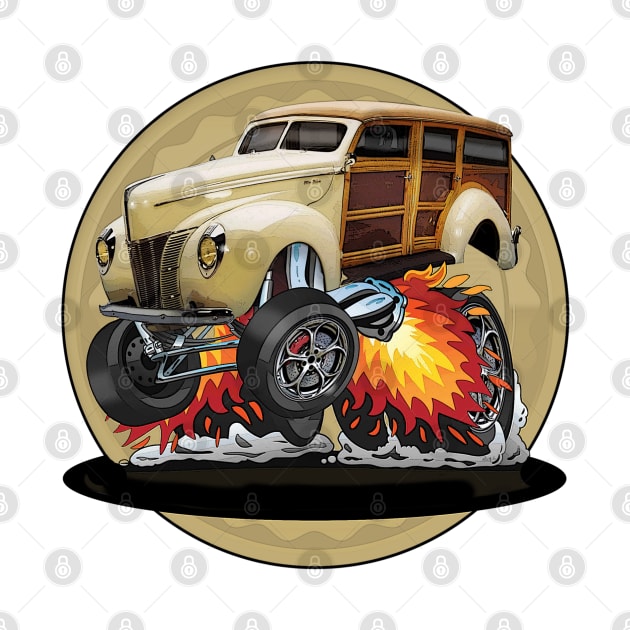 1940 Ford Deluxe Woody Wagon - Hot Rod by Wilcox PhotoArt