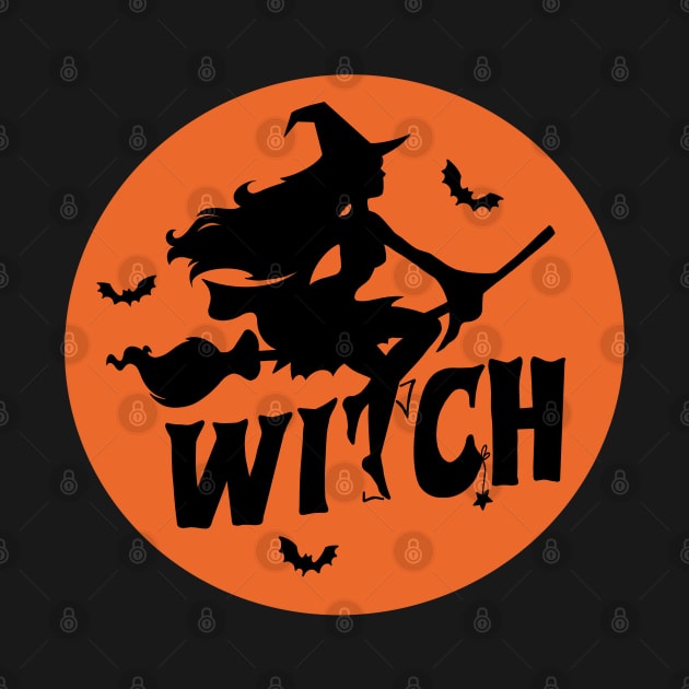 Witch on a broomstick by FancyPen