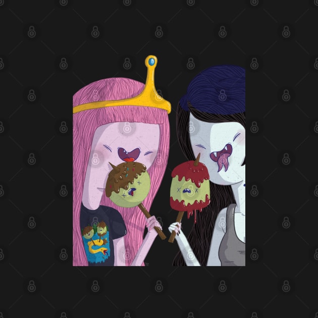 Princess Bubblegum and Marceline enjoying some banana candy. by Peanuttiedesign