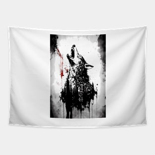 Gray Wolf Howling Tapestry