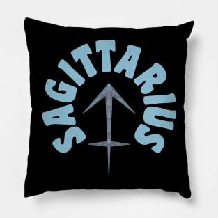 Sagittarius Star Sign Zodiac Symbol Blue Version Pillow