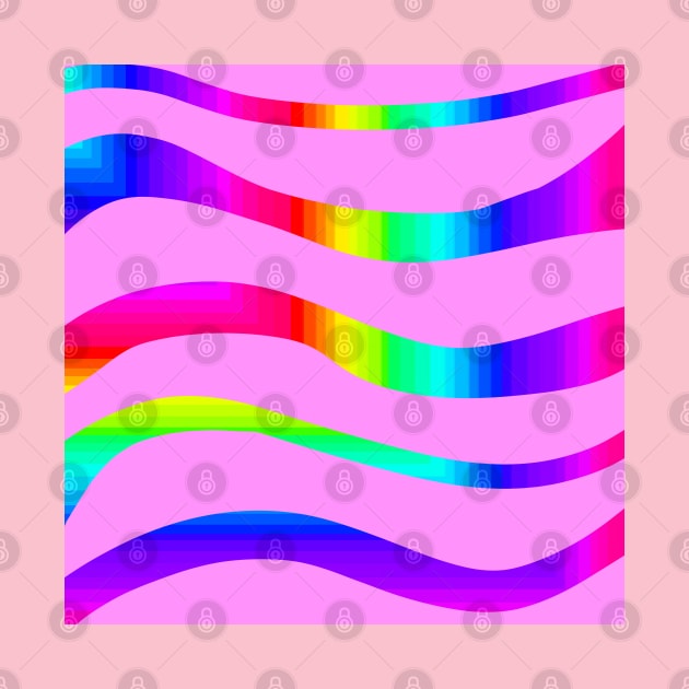 Pink rainbow stripes by MelanieJeyakkumar