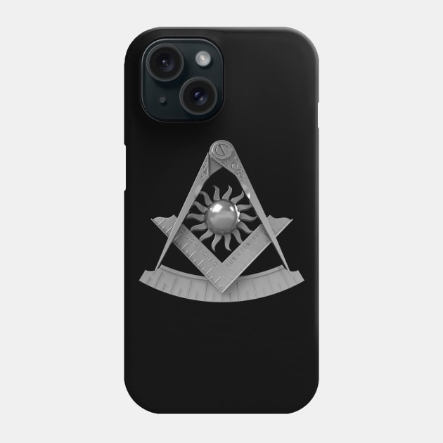 Past Master Silver Emblem Jewel Masonic Freemason Phone Case by Master Mason Made