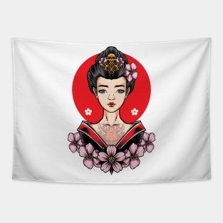 Antique japanese women Tapestry