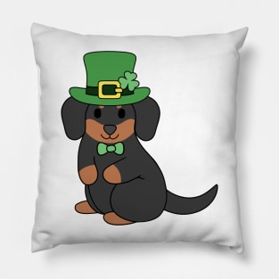 Black St Patrick Dachshund Pillow