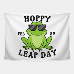 Funny Frog Lover Hoppy Leap Day February 29 Kids Adults Tapestry