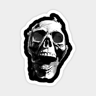 Ghost Night Spookshow Black and White Screaming Skull Magnet