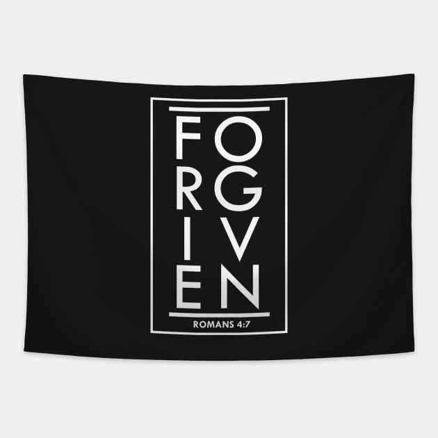 Forgiven 1 John 1:9 Bible Scripture Verse Christian Tapestry by sacredoriginals