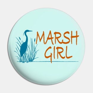 Marsh Girl (teal & tangerine) Pin