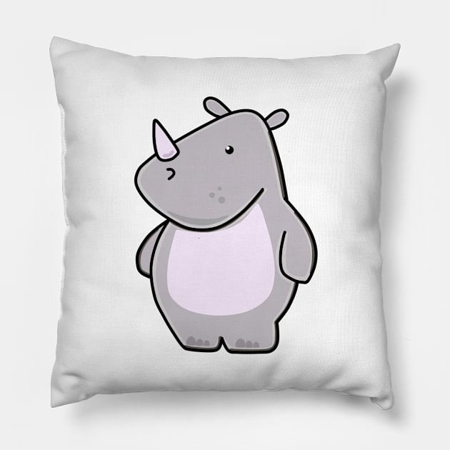 Cute little Rhino! Pillow by SirBobalot
