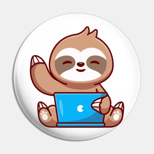 Tech-Savvy Sloth Pin