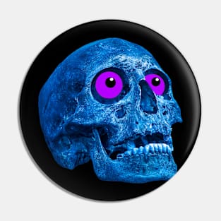 Halloween skull in blue Pin